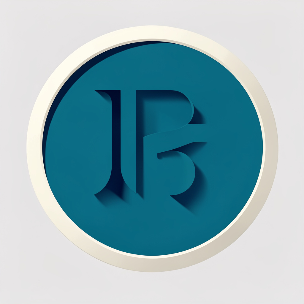 Round teal avatar with a soft cream edge, abstract monogram.