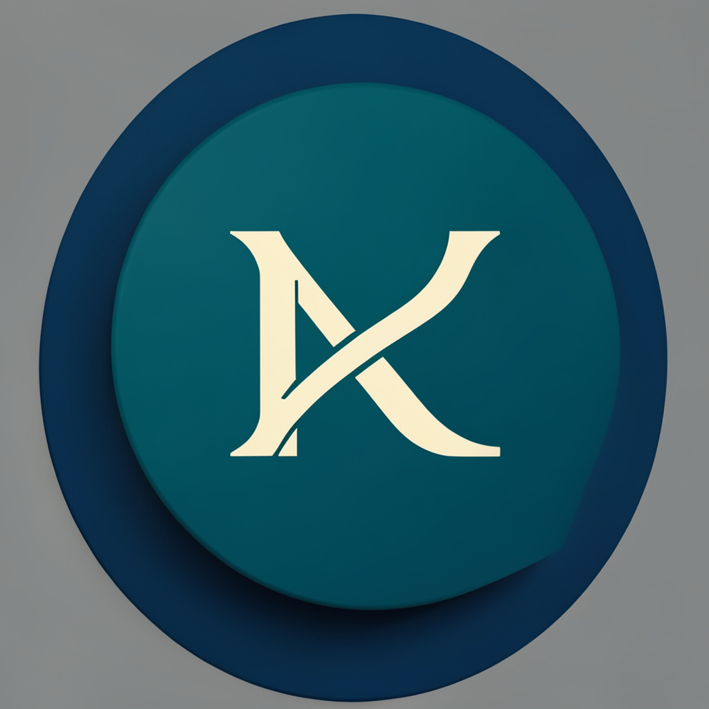 Round teal avatar with cream highlight and simple monogram.