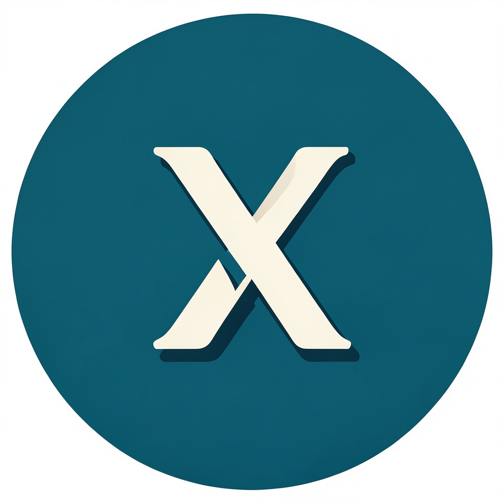 Round teal avatar with cream monogram, flat style.