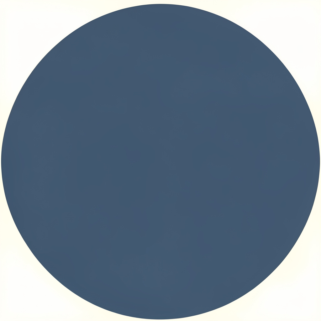 A duotone circular avatar in dusk blue and warm cream, abstract and text-free